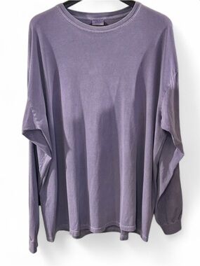 VTG Men’s Washed Purple Long Sleeve T-Shirt Size 2XL